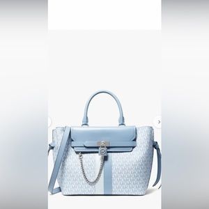 NWT Michael Kors Hamilton Legacy Large Logo Belted Satchel